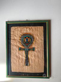 Quadro egizio Ankh su papiro