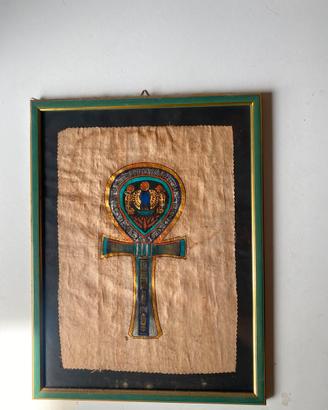 Quadro egizio Ankh su papiro