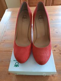 Décolleté rosse effetto scamosciato misura 39