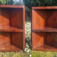 Coppia mensole angolari in legno massello