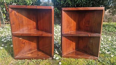 Coppia mensole angolari in legno massello