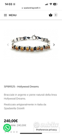 Bracciale argento e occhio di tigre spadarella ric