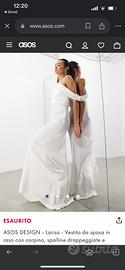 Vestito da sposa monospalla con gonna a sirena