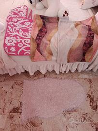 tris tappeti bagno più due tappetini in velluto 