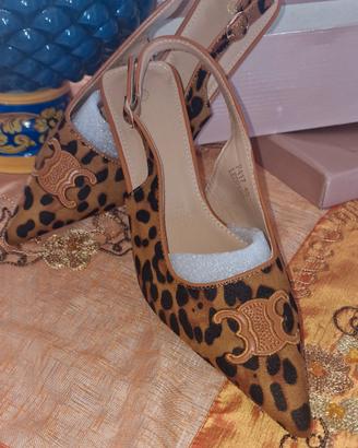scarpe décolleté donna n.40 leopardate