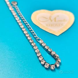 Bracciale Tennis acciaio uomo donna zirconi