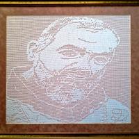 Immagine sacra di san Pio da Pietralcina ricamata 