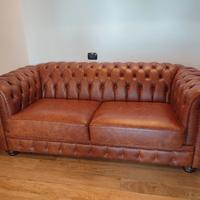 Divano Letto Chesterfield in Pelle