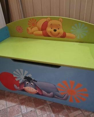 Cassapanca contenitore in legno Winnie the Pooh