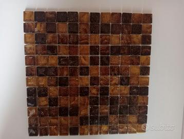 MOSAICO VETROSO MIX MARRONE GLITTERATO 30X30
