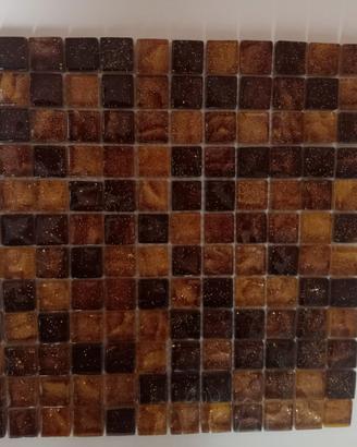 MOSAICO VETROSO MIX MARRONE GLITTERATO 30X30