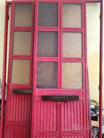 Portoncino alluminio due ante con vetro