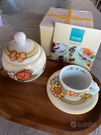 Set 6 tazzine e zuccheriera in porcellana Thun