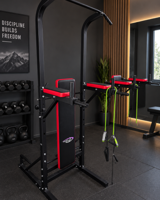 Power Tower multifunzione con panca addominali