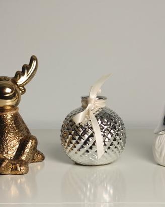 Set 3 soprammobili Natale dorati e argento