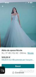 Abito da sposa Nicole come nuovo