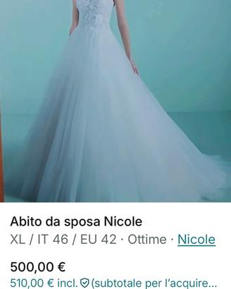 Abito da sposa Nicole come nuovo