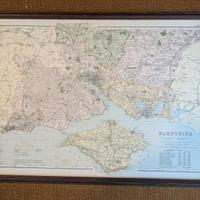 carta geografica antica Hampshire