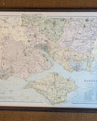 carta geografica antica Hampshire