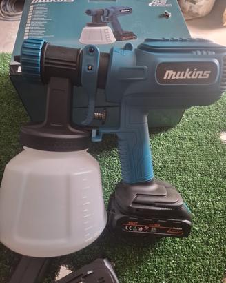pistola verniciatura doppia batteria piu accessori