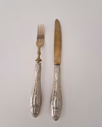 Antiche posate in ottone argentato