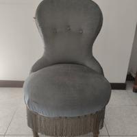 Poltrona da camera antica anni 50 legno tessuto 