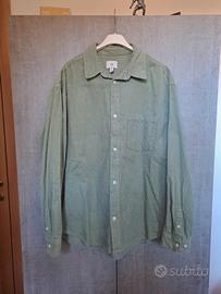 Camicia a coste Velluto Verde Oliva Tg L