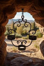 Fioriera in ferro battuto applique da parete