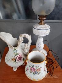 Vaso brocca Capodimonte/lampada ceramica di Bassan