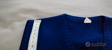 Gilet Maniche a Giro Uomo Blu Lana Taglia Unica