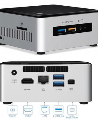 MICRO PC NUC, I5-6260U, RAM-16GB, M2+HD-500GB