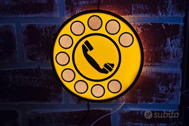 Insegna lamoada luminosa telefono anni 80 