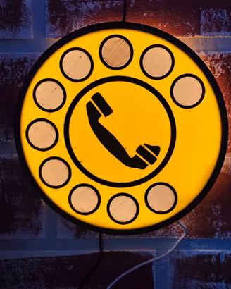 Insegna lamoada luminosa telefono anni 80 