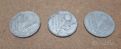 Lotto 10 lire Spighe di grano 1952 - 1971 - 1979