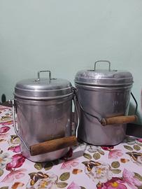 porta latte in alluminio . 3 e 2 litri.