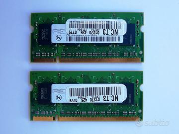 2 Memorie Ram 1GB Aeneon DDR2 - PC2 4200S Sodimm