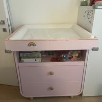 Fasciatoio myllra ikea rosa con materassino