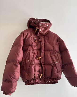 Piumino vintage Nordica bordeaux con ricamo