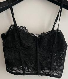 Top nero in pizzo tg.S