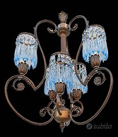 ANTICO LAMPADARIO IN OTTONE 6 LUCI RESTAURATO