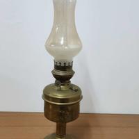 Lume Lanterna ad olio ottone e vetro vintage lume
