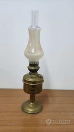 Lume Lanterna ad olio ottone e vetro vintage lume