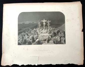 Stampa artistica d’epoca Crocifissione.