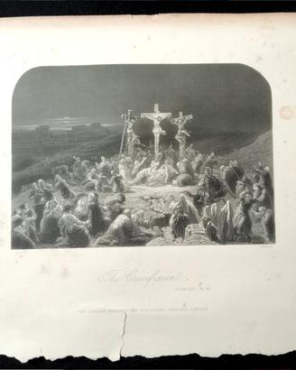 Stampa artistica d’epoca Crocifissione.