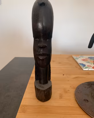 Busto africano vintage in legno ebano 23 cm