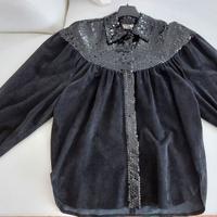 Camicia camoscio e paillettes nera