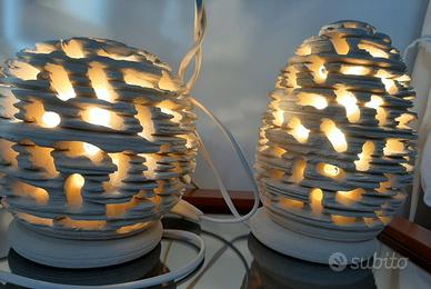 Coppia abat-jour in pietra leccese