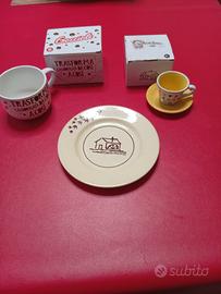 Tazze e piatto del Mulino Bianco da collezione.