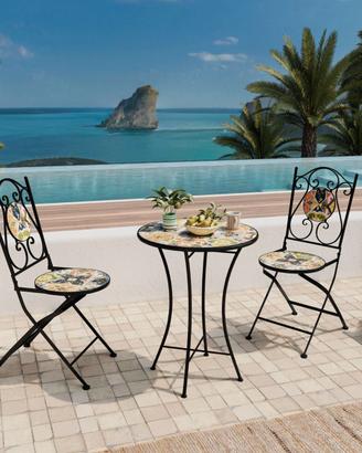 Set bistrot con tavolo rotondo 60 cm e 2 sedie