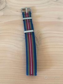 Cinturino in corda NATO 18mm Blu/Verde/Rosso